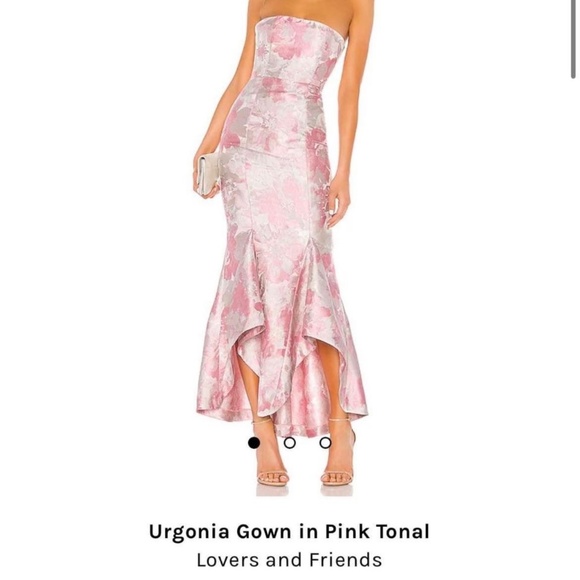 Lovers + Friends Pink Tonal Strapless Gown